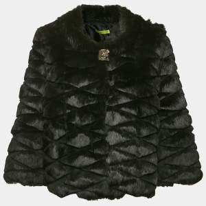Versace Jeans Black Fur Coat S
