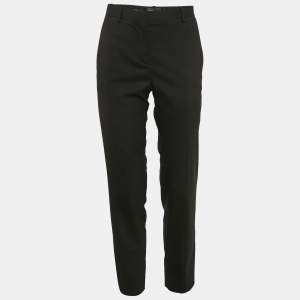 Versace Black Wool Blend Tailored Trousers S