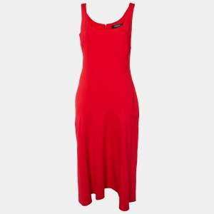 Versace Red Crepe Sleeveless Dress M