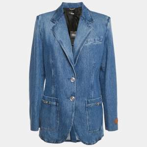 Versace Blue Stone Washed Denim Jacket M