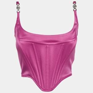 Pre Owned كورسيه توب فيرساتشي ساتان وردي ميدوسا 95 مقاس صغير - سمول