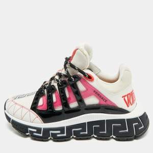 Pre Owned Versace Trigreca Size 36 Multicolor Leather and Rubber Low Top Sneakers