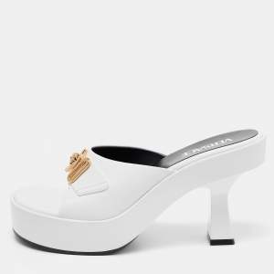 Versace White Leather Medusa Sandals Size 39