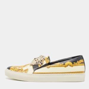 Versace Multicolor Leather Medusa  Slip On Sneakers Size 40