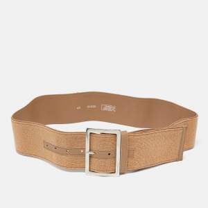 Versace Beige Fabric and Leather Wide Buckle 110CM