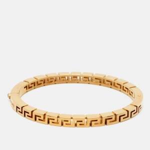 Versace Greca Gold Tone Bangle Bracelet L