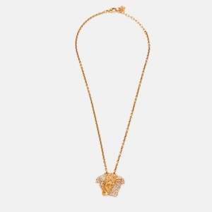 Versace Medusa Crystal Gold Tone Necklace