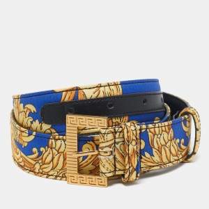 Versace Multicolor Baroque Print Fabric Buckle Waist Belt
