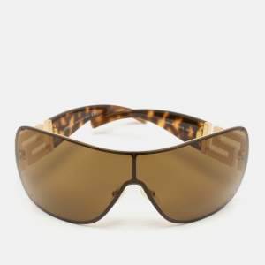 Versace Black/Gold MOD. 2072-B Crystals Shield Sunglasses