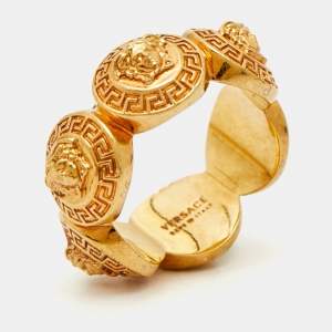 Versace Medusa Gold Tone Ring Size 53