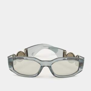 Pre Owned نظارة شمسية فيرساتشي Mod 4361 ميدوسا بيجي مستطيلة رمادية