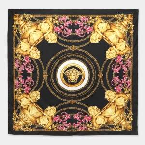 مملوكة مسبقًا Versace Multicolor Silk Medusa Scarf 
