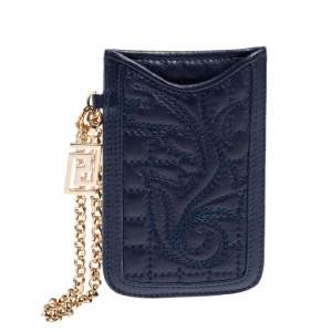 Versace Blue Leather Phone Holder
