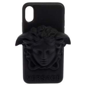 Versace Black Silicone Medusa iPhone X Cover