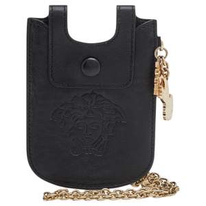 Versace Black Leather Phone Holder