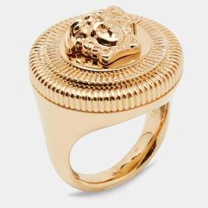 Versace Medusa Gold Tone Ring Size 54