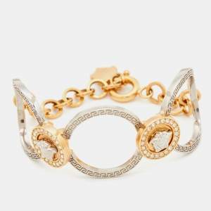 Versace Gold Tone Crystal Medusa Bracelet