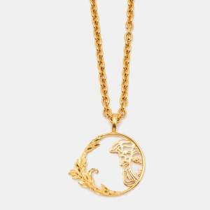 Versace Collection Medusa Gold Tone Long Necklace