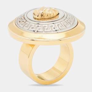 Versace Two Tone Vanitas Medusa Ring Size EU 52
