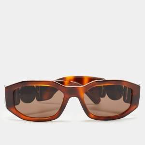 Versace Brown Medusa Rectangular Sunglasses