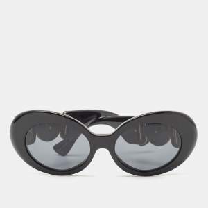 نظارة شمسية فيرساتشي ميدوسا سوداء مزخرفة كريستال بيضاوية