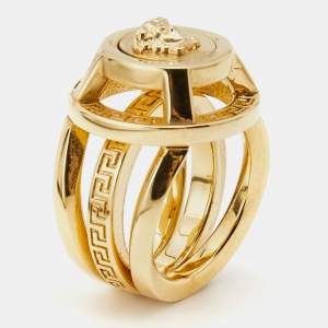 Versace Medusa Gold Tone Ring Size 53