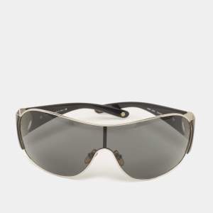 Pre Owned Versace Black/Silver MOD2080 Shield Sunglasses