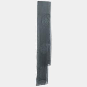 Versace Grey Medusa Patterned Silk & Viscose Scarf