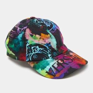 Versace Multicolor Logo Print Cotton Baseball Cap Size 58