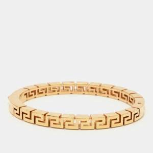 Versace Meander Gold Tone Bangle Bracelet