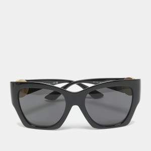 Versace Black MOD 4452 Medusa Icon Square Sunglasses