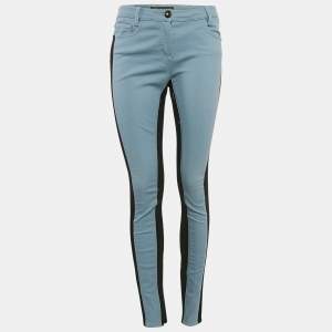 Versace Blue/Black Denim and Cotton Skinny Jeans M Waist 28"