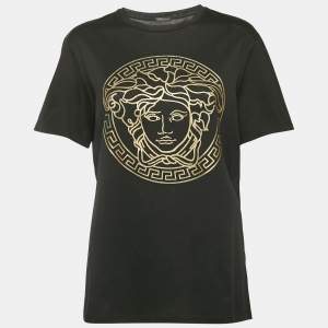 Versace Black Medusa Print Jersey T-Shirt M