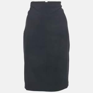 Versace Navy Blue Knit Knee Length Skirt L
