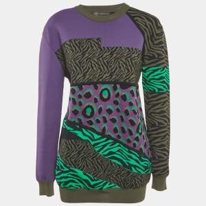 Versace Multicolor Animal Print Jersey Sweatshirt S