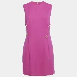 مملوكة مسبقًا Versace Pink Crepe Medusa Detail Sheath Dress M