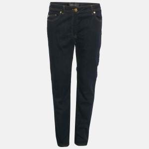 مملوكة مسبقًا Versace Navy Blue Denim Skinny Jeans L/Waist 31"