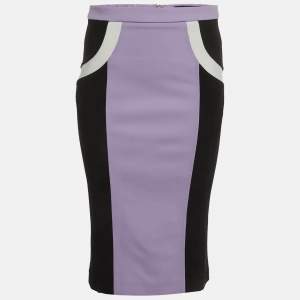 مملوكة مسبقًا تنورة فيرساتشي جيرسي متعددة الألوان بقصة قلم رصاص مقاس متوسط