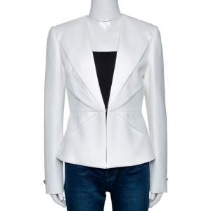 Versace Collection Off White Pleat Detail Blazer M
