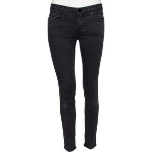 Versace Charcoal Grey Denim Stud Embellished Pocket Detailed Jeans S 