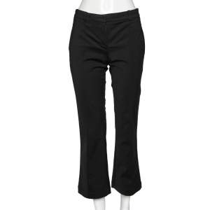 Versace Black Knit Straight Leg Trousers M