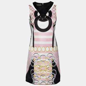 Versace Pink Satin & Synthetic Sleeveless Mini Dress S