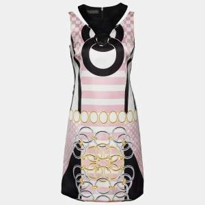 Pre Owned Versace Pink Satin & Synthetic Sleeveless Mini Dress S