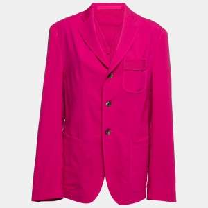 Versace Pink Wool Single Breasted Blazer L