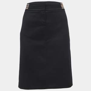 Versace Black Wool Pencil Skirt L