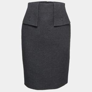 Versace Black Wool & Silk Pencil Skirt S