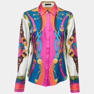 Pre Owned Versace Multicolor Baroque Printed Silk Shirt S