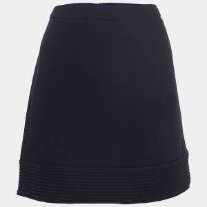 Versace Navy Blue Wool Knit Mini Skirt S
