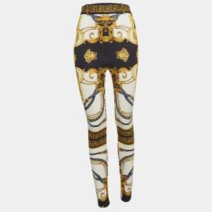 Versace Multicolor Baroque Print Knit Skinny Pants M