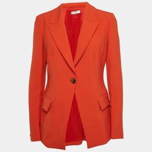 Versace Collection Orange Stretch Crepe Blazer M